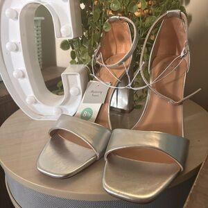 Silver Women's Sandals with Memory Foam